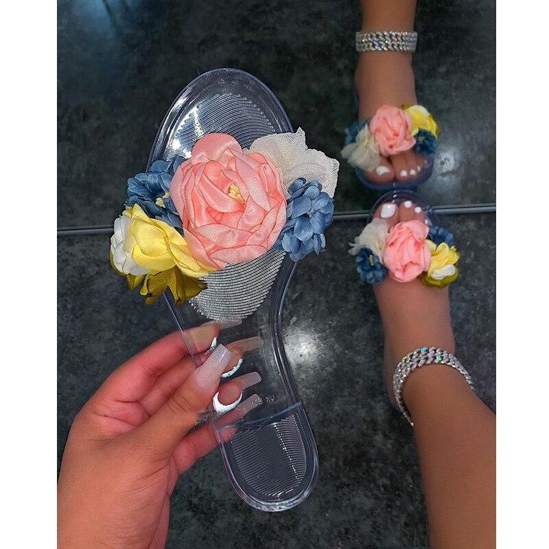 Transparent Flower Slippers