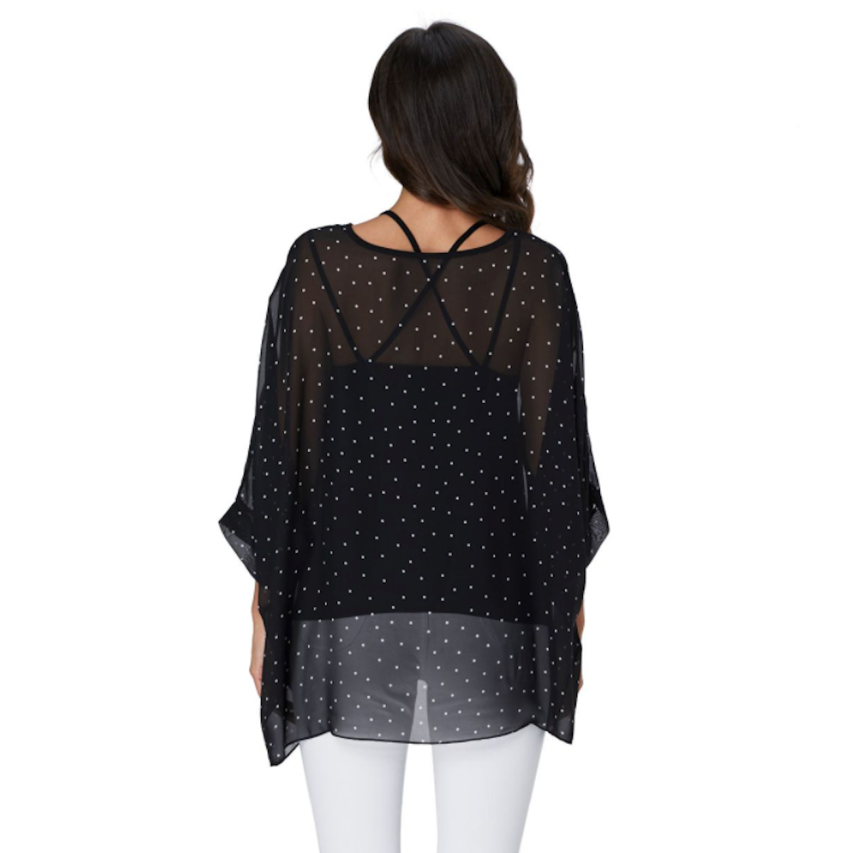 Polkadot Chiffon Tunic Top