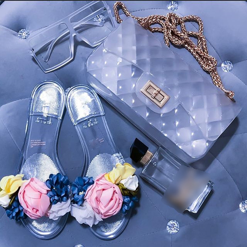 Transparent Flower Slippers